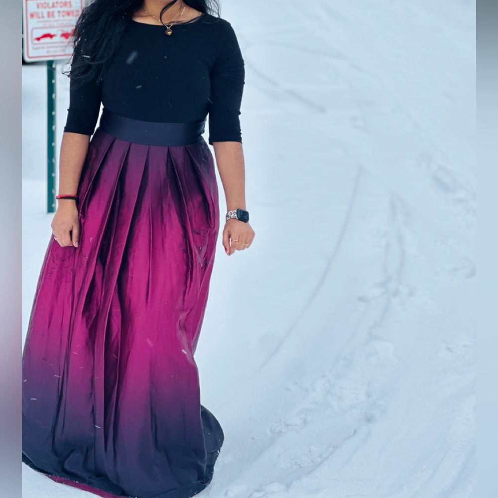 Elegant Black and Purple Women's Skirt